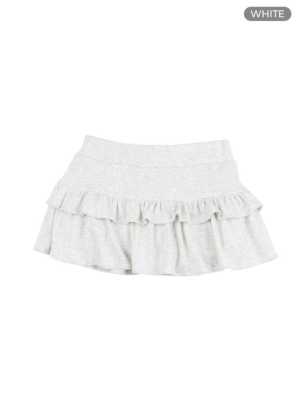 Solid Frill Band Mini Skirt IL409