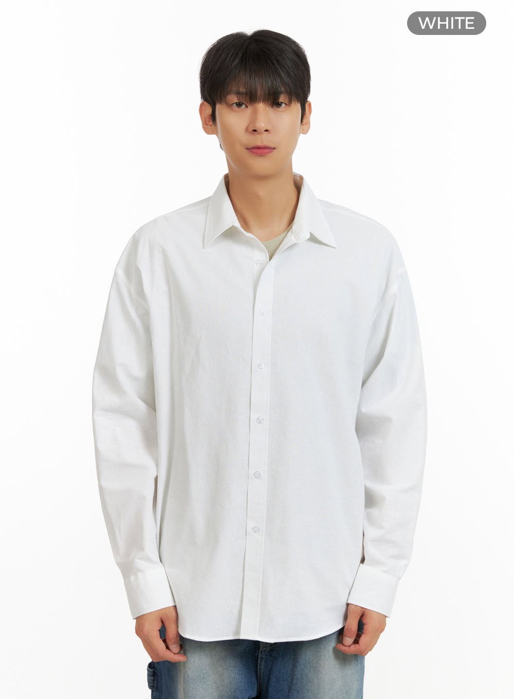 Men's Oversized Cotton Buttoned Shirt IU418