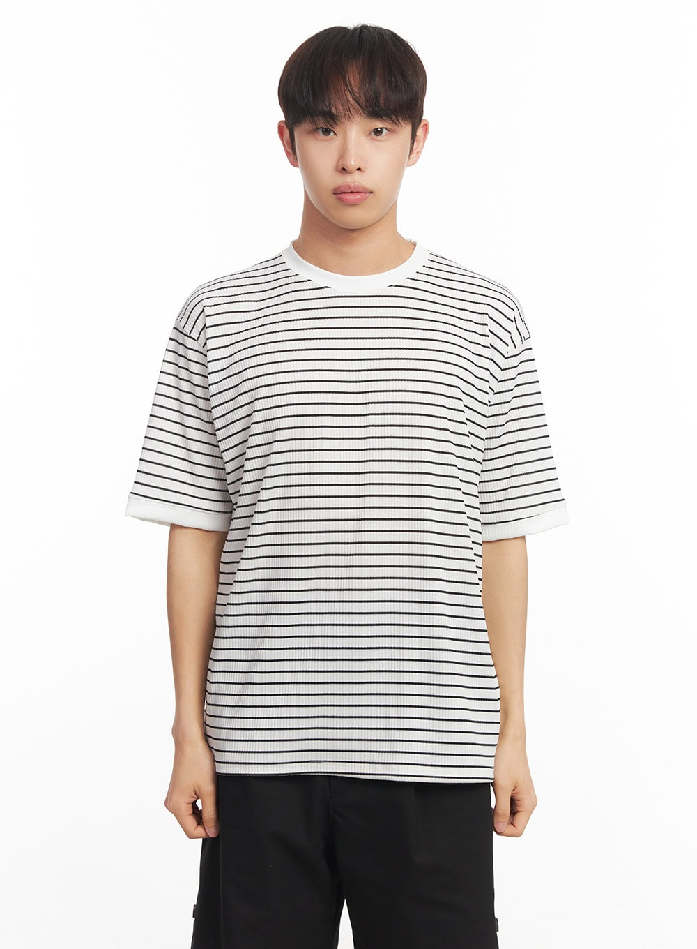 Men's Striped Round Neck T-Shirt IA518
