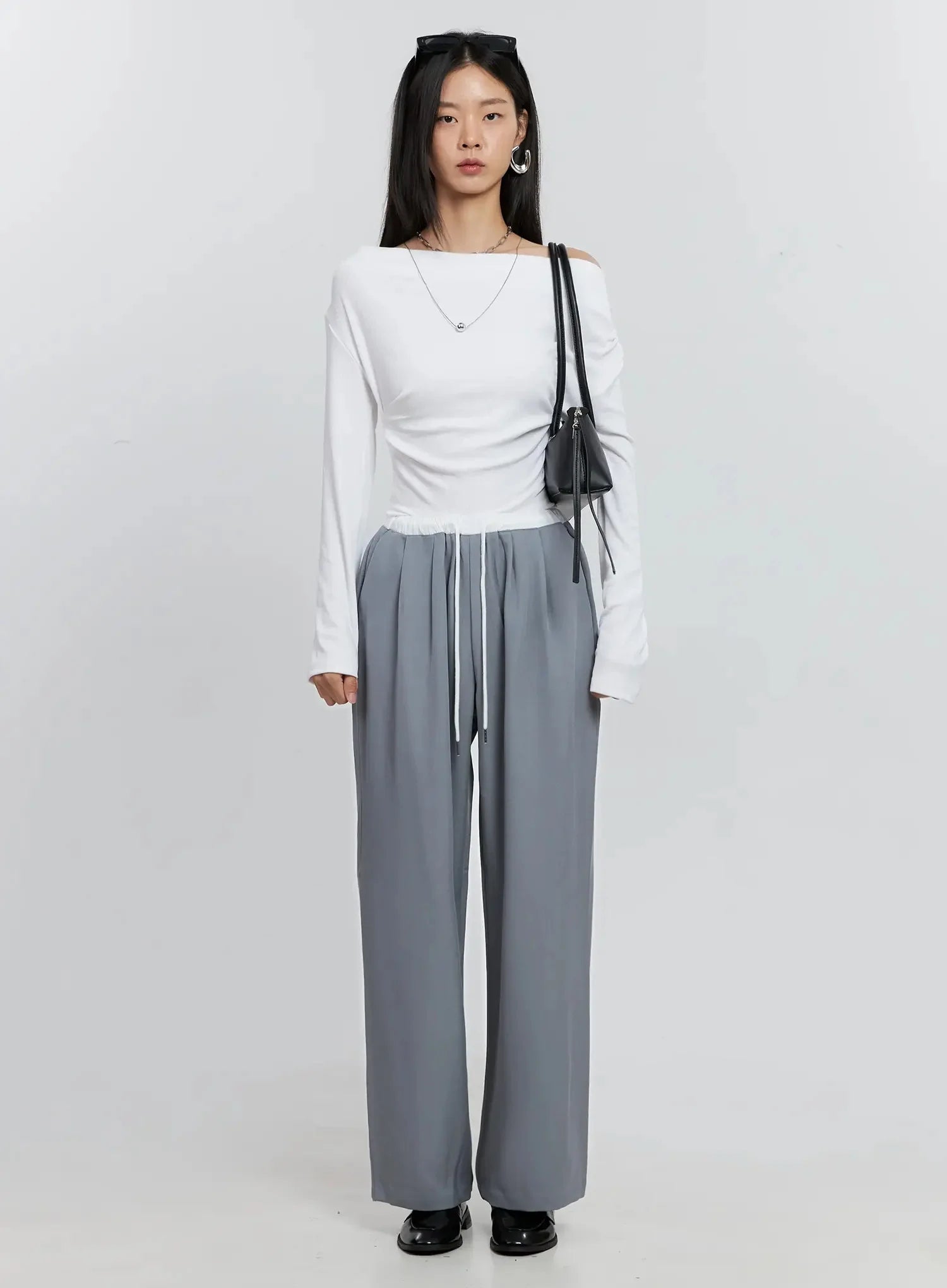 Asymmetric Long Sleeve Top IS516