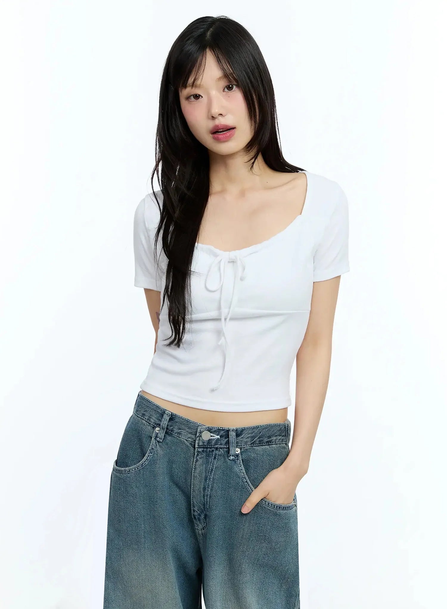 Ribbon Detail Crop Top IU524