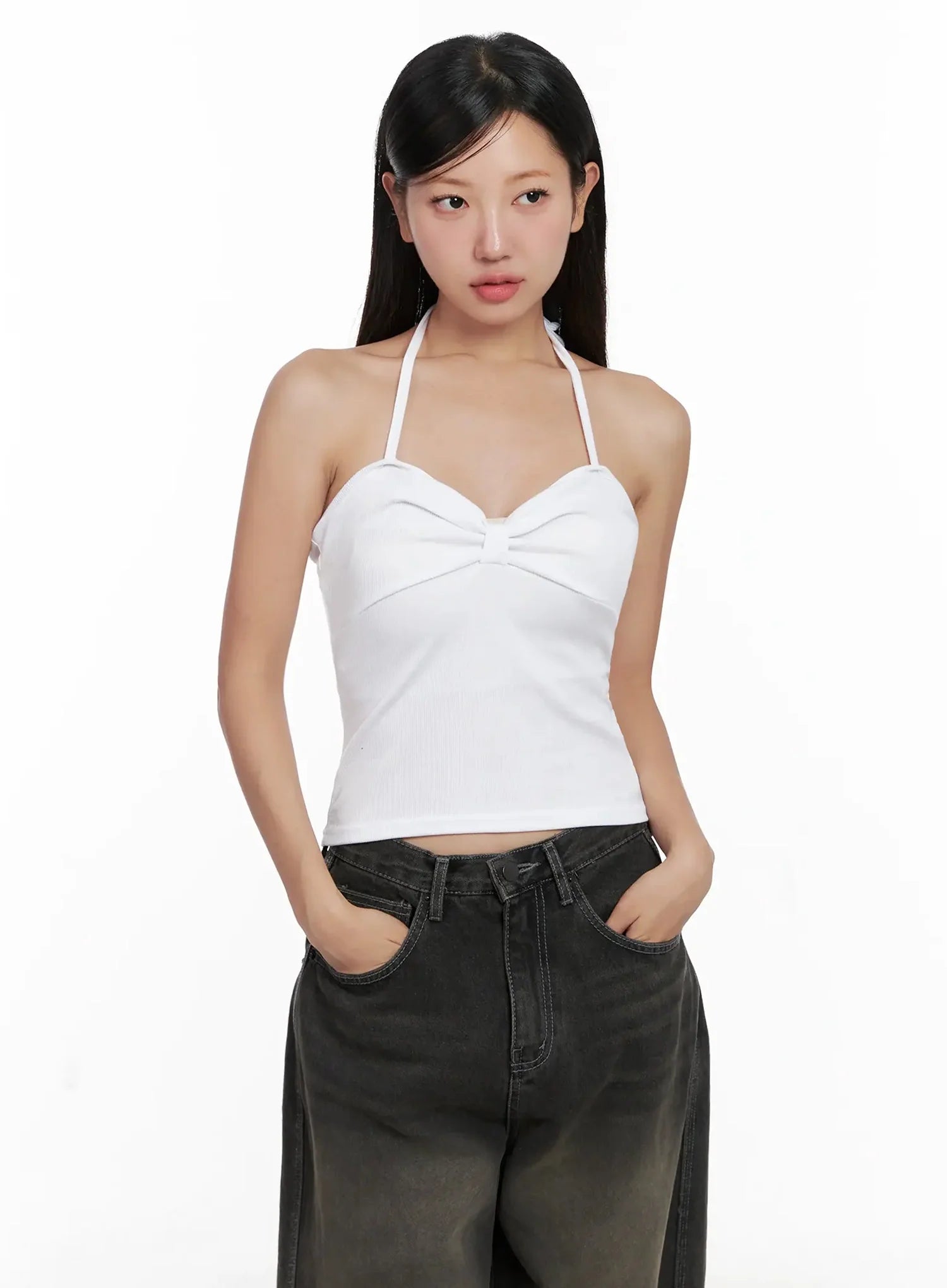Halter Neck Cropped Tank Top IG527