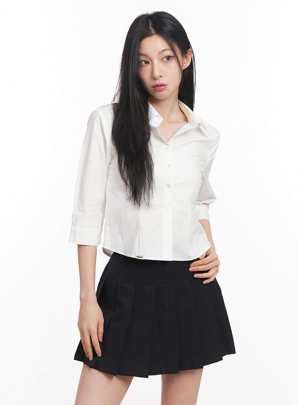 Half-Sleeve Slim-Fit Collared Shirt IY516
