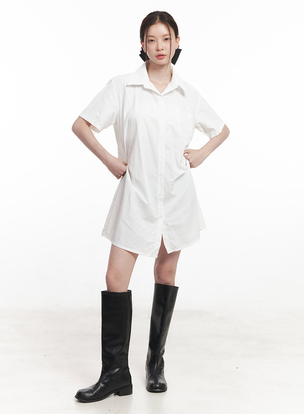 Collared Shirt Mini Dress IY508