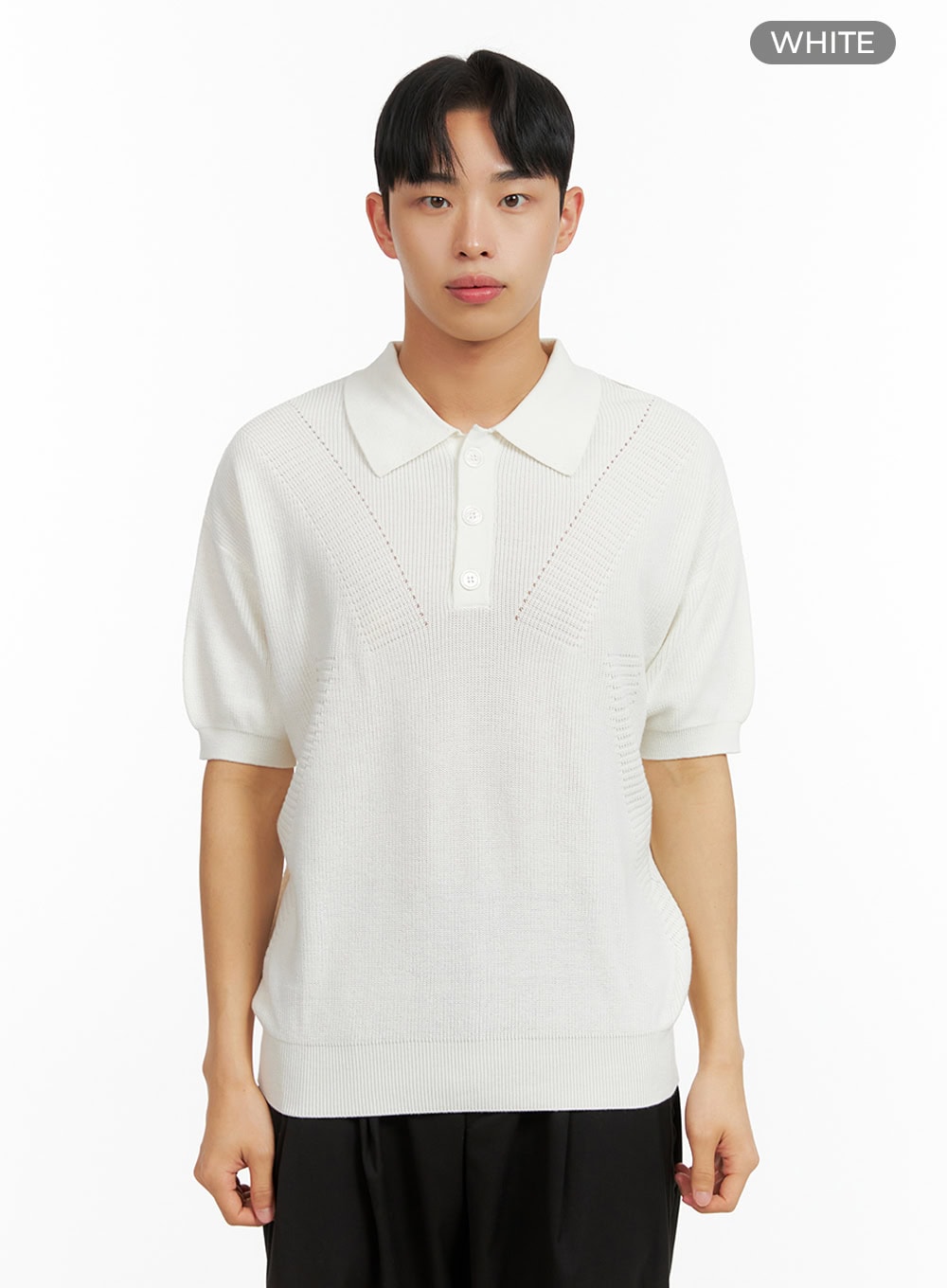 Men's Cotton Collar Buttoned T-Shirt IU414