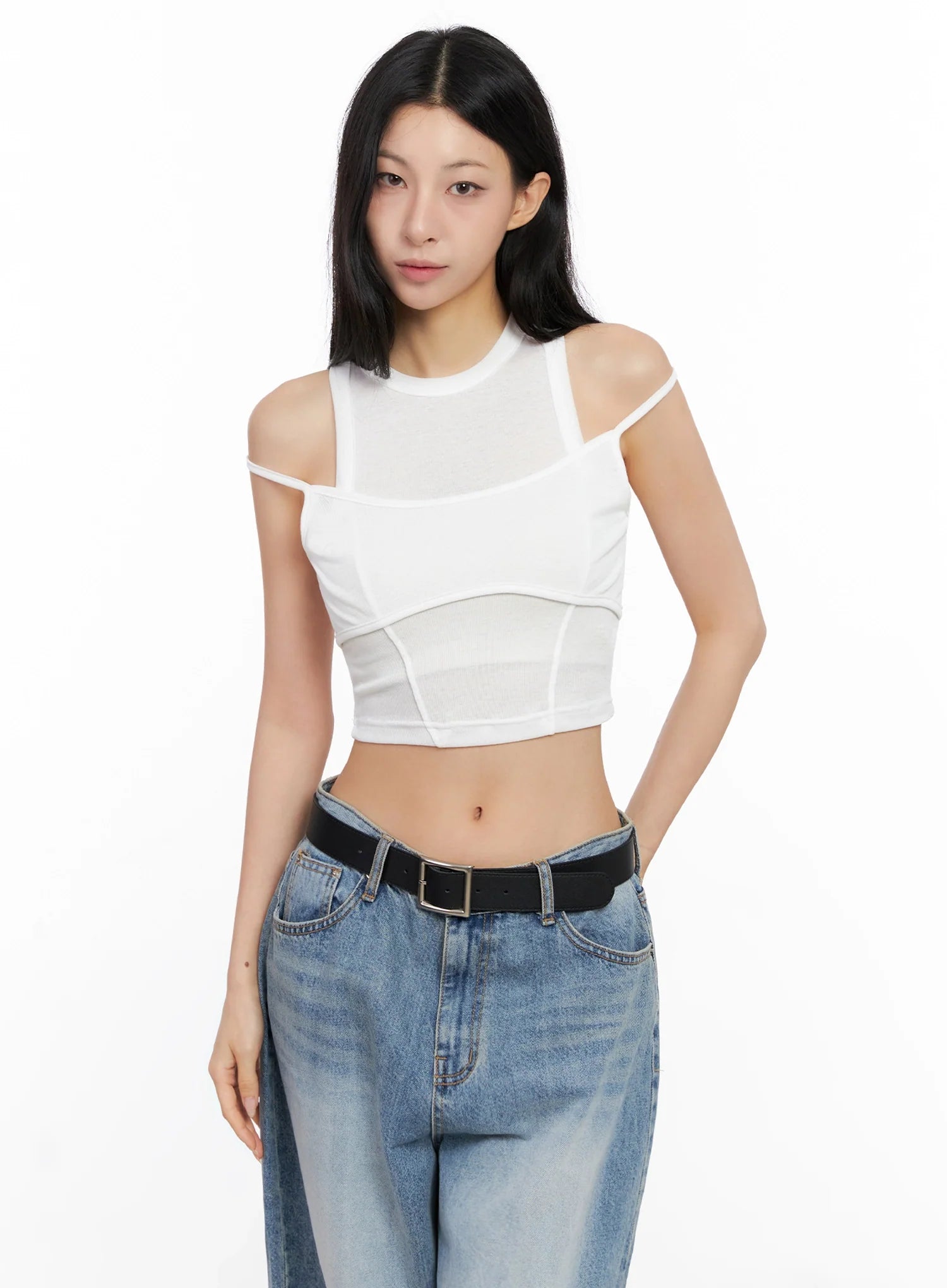 Double Strap Sleeveless Crop Top IG508