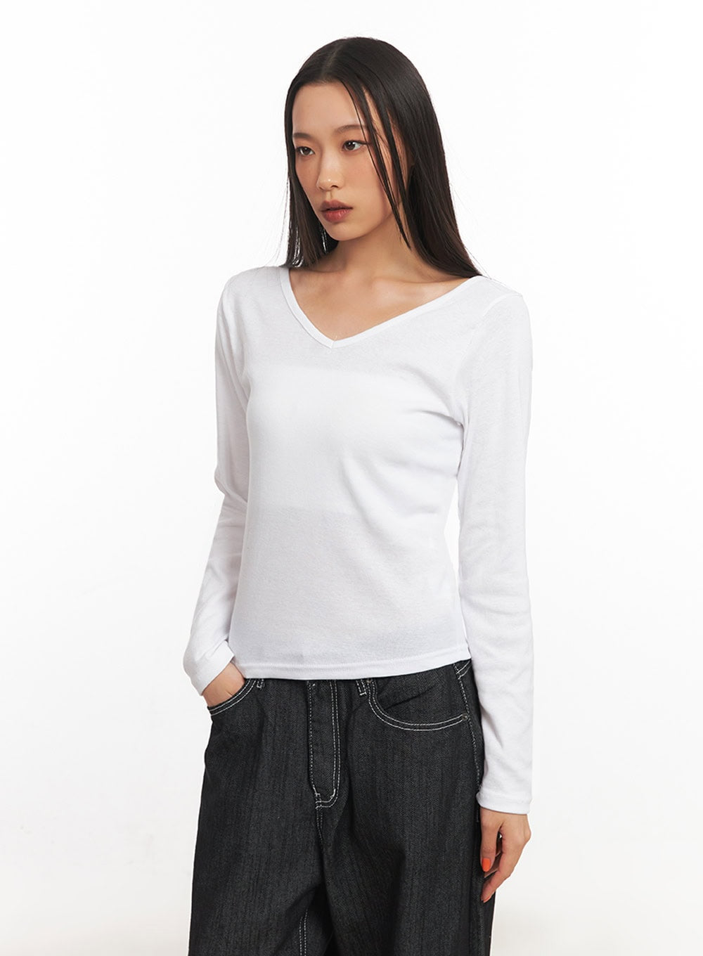 V-Neck Long Sleeve Top IA507