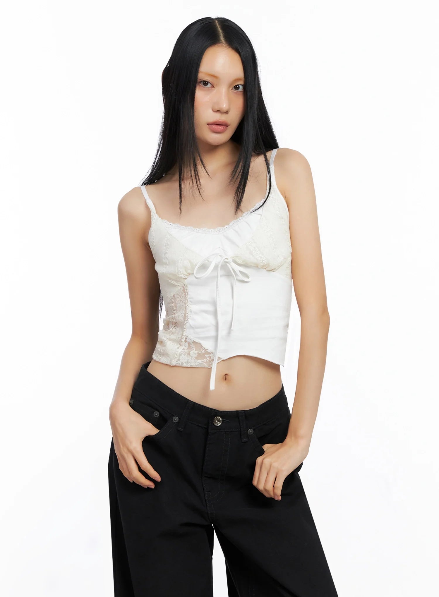 Two-Tone Lace Tank Top CO516