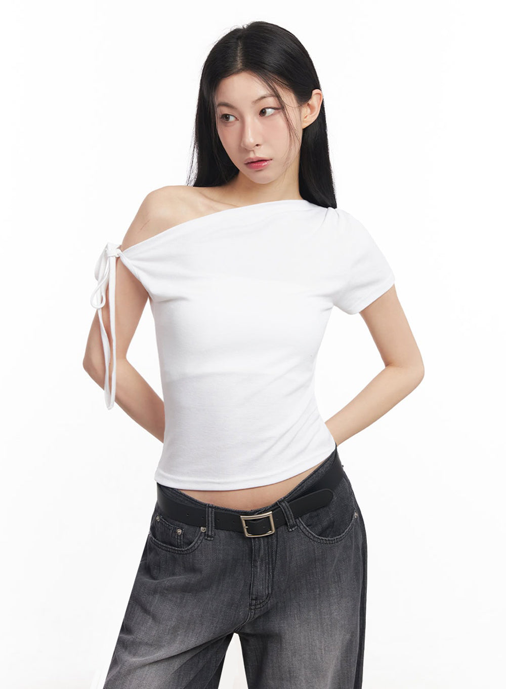 One-Shoulder Ribbon Top IY529