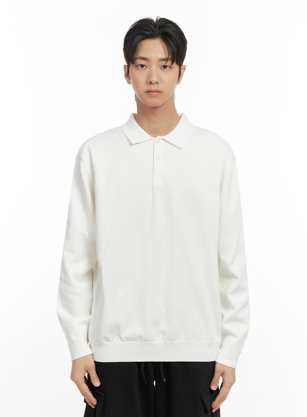 Men's Buttoned Acrylic Collar Sweater ID413