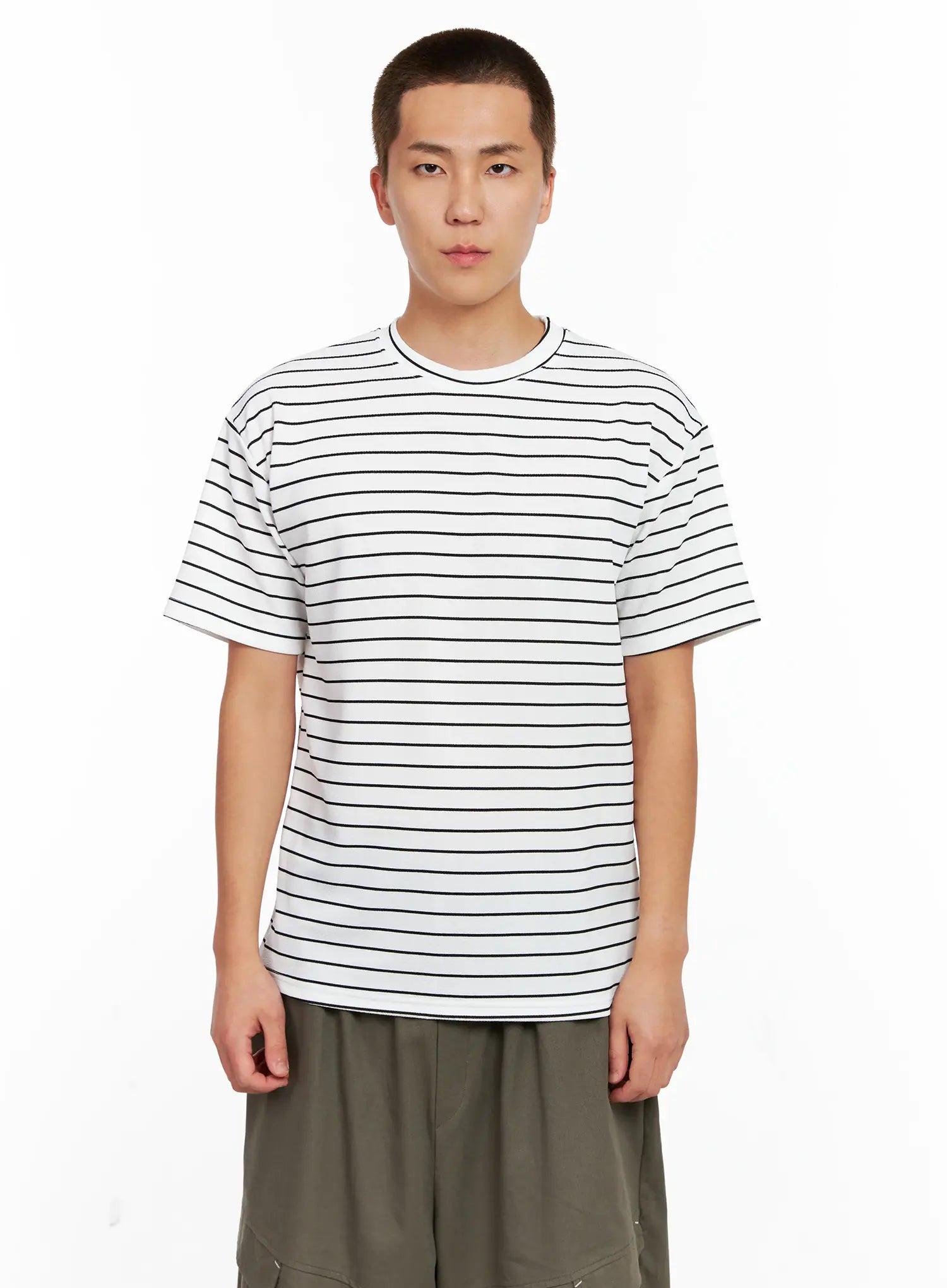 Men's Striped Relaxed-Fit Tee IG511