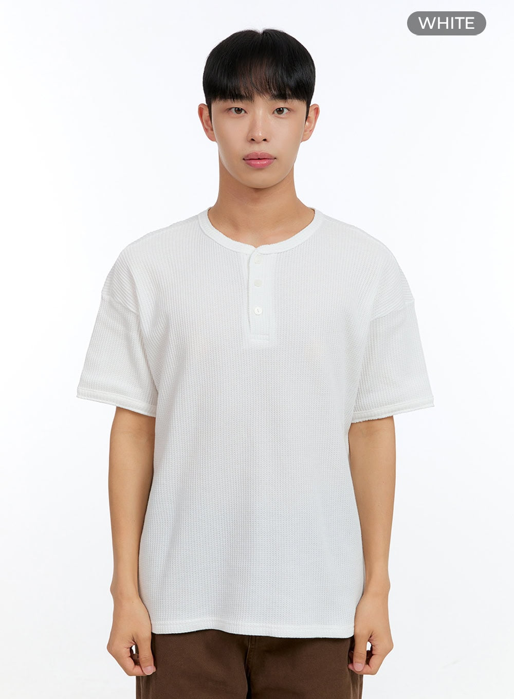 Men's Buttoned Ribbed Cotton Top IG416
