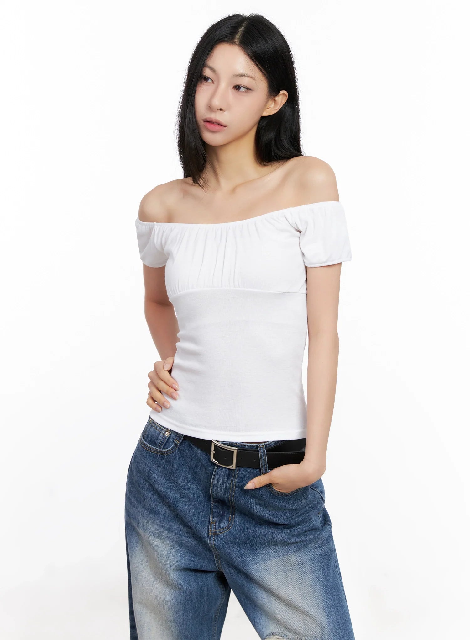 Off-Shoulder Puff Sleeve Top IG508