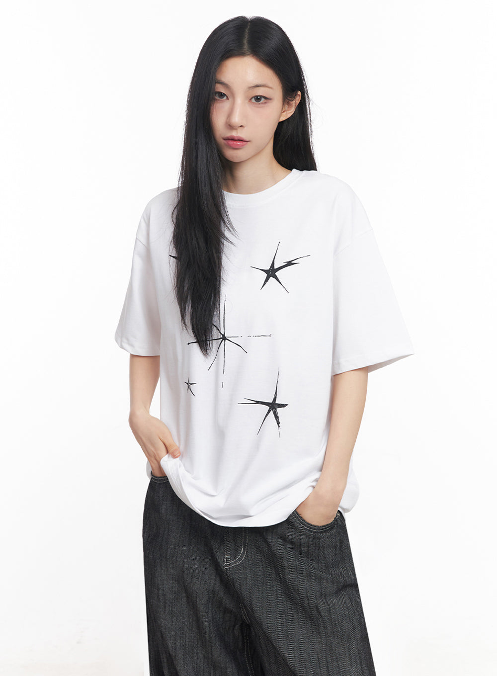 Star Graphic Oversized Tee IY516
