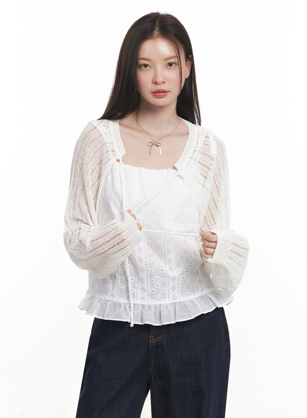 Sheer Knit Bolero Cardigan IY509