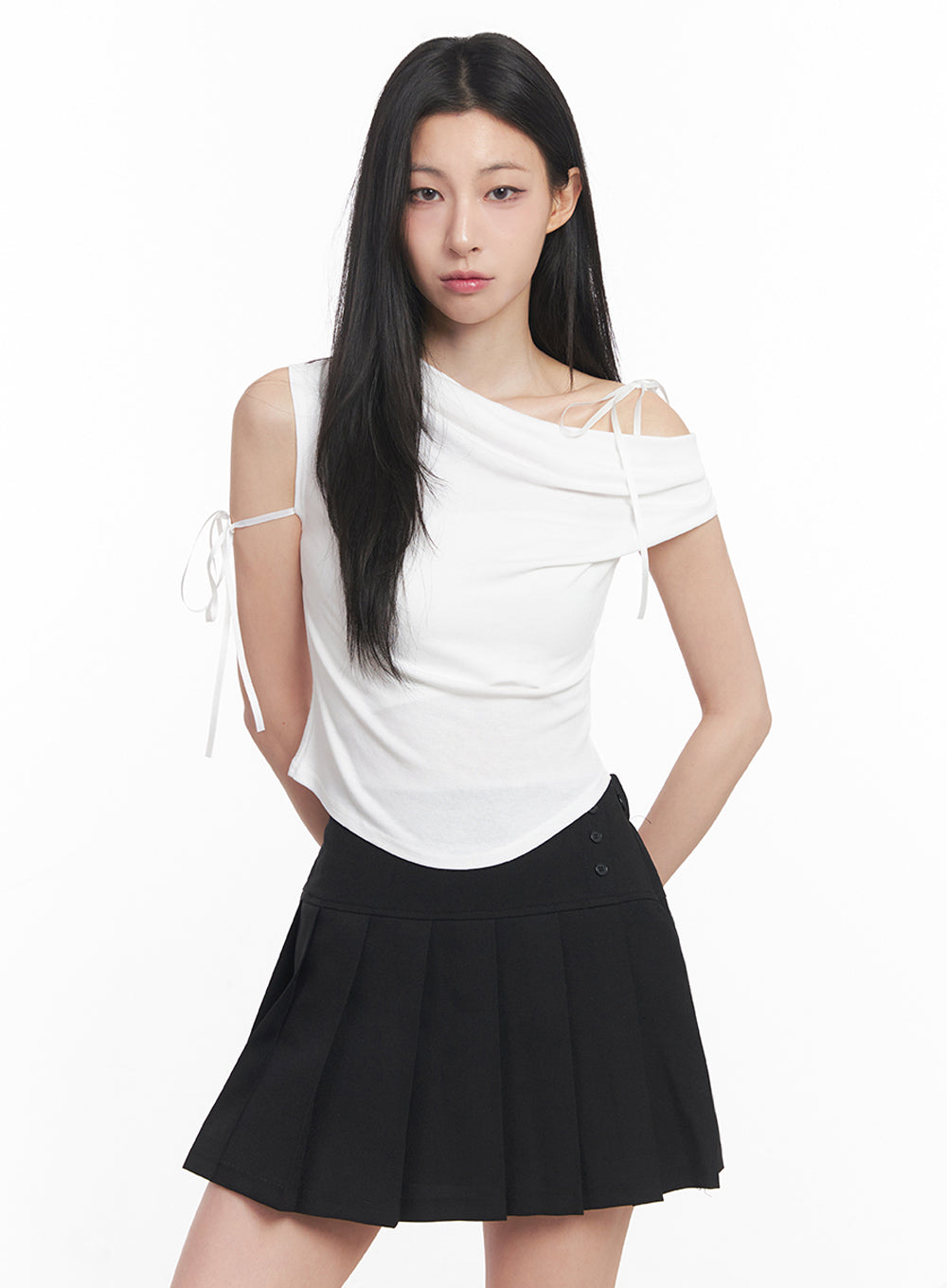 Ribbon One-Shoulder Crop Top IY516