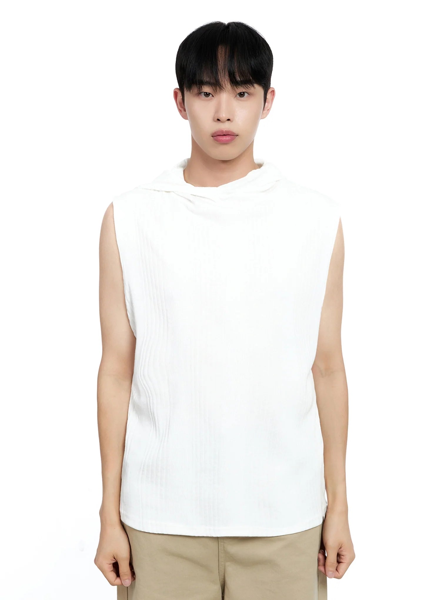 Men's Knit Tank Hoodie IG520