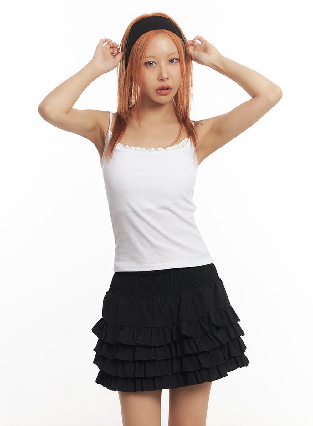 Frill-Trim Square Neck Cami Top IA515