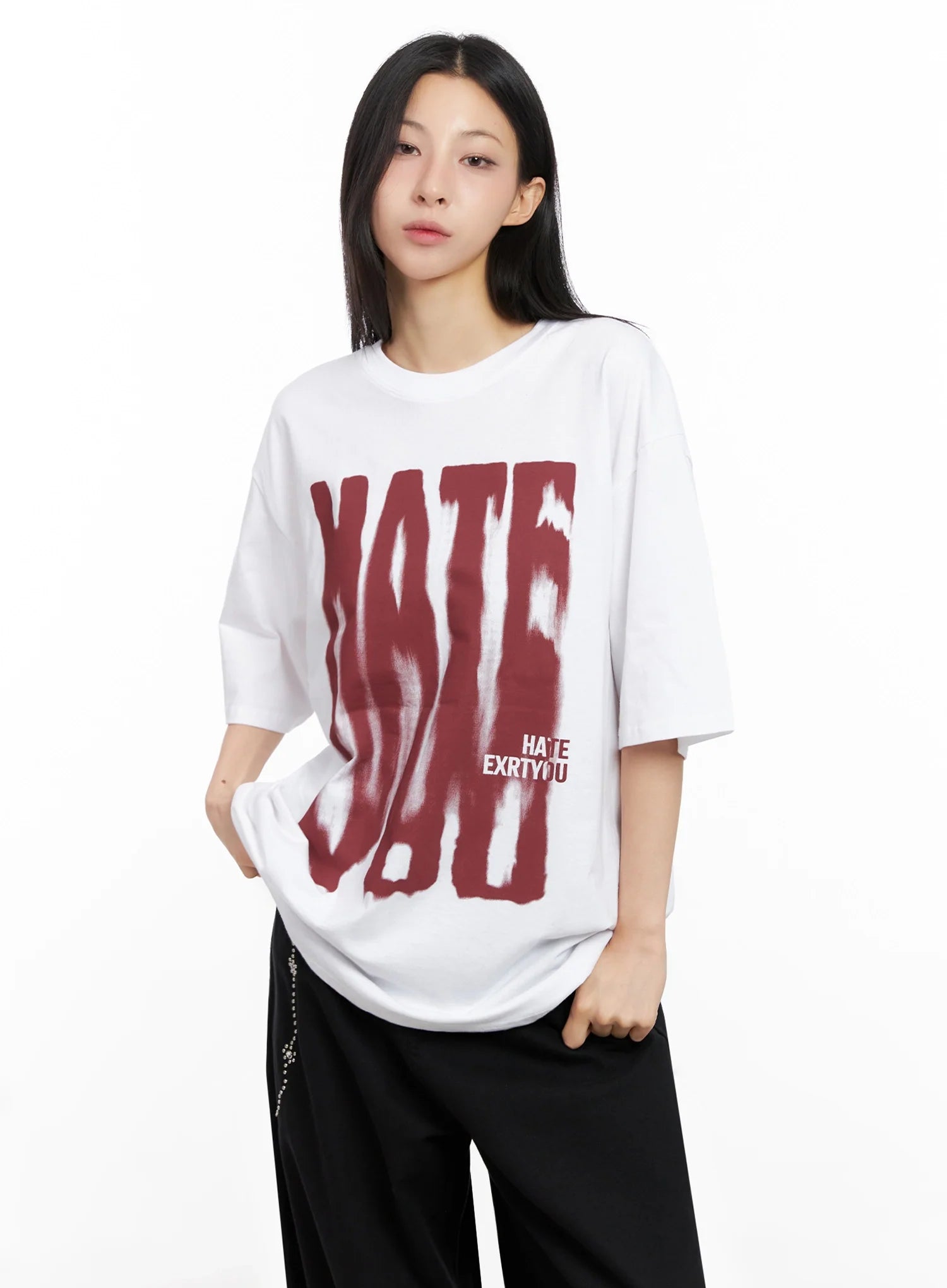 Oversized Graphic Print Tee IG508