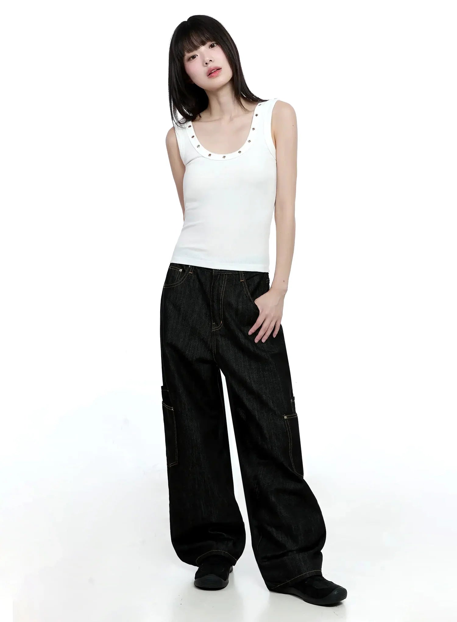 Edgy Eyelet Tank Top IG508