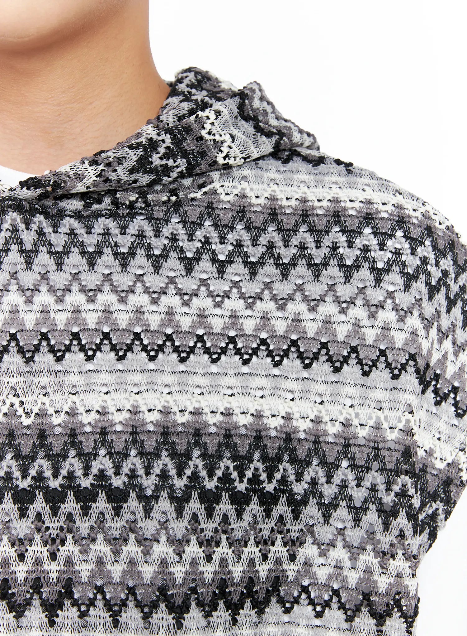 Men's Crochet Hoodie Vest IG529