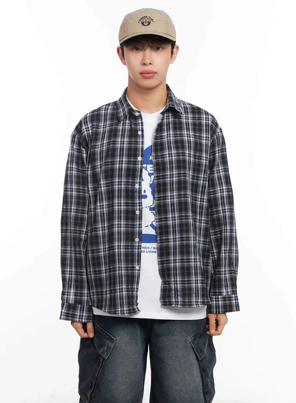 Men's Loose-Fit Flannel Shirt IU519