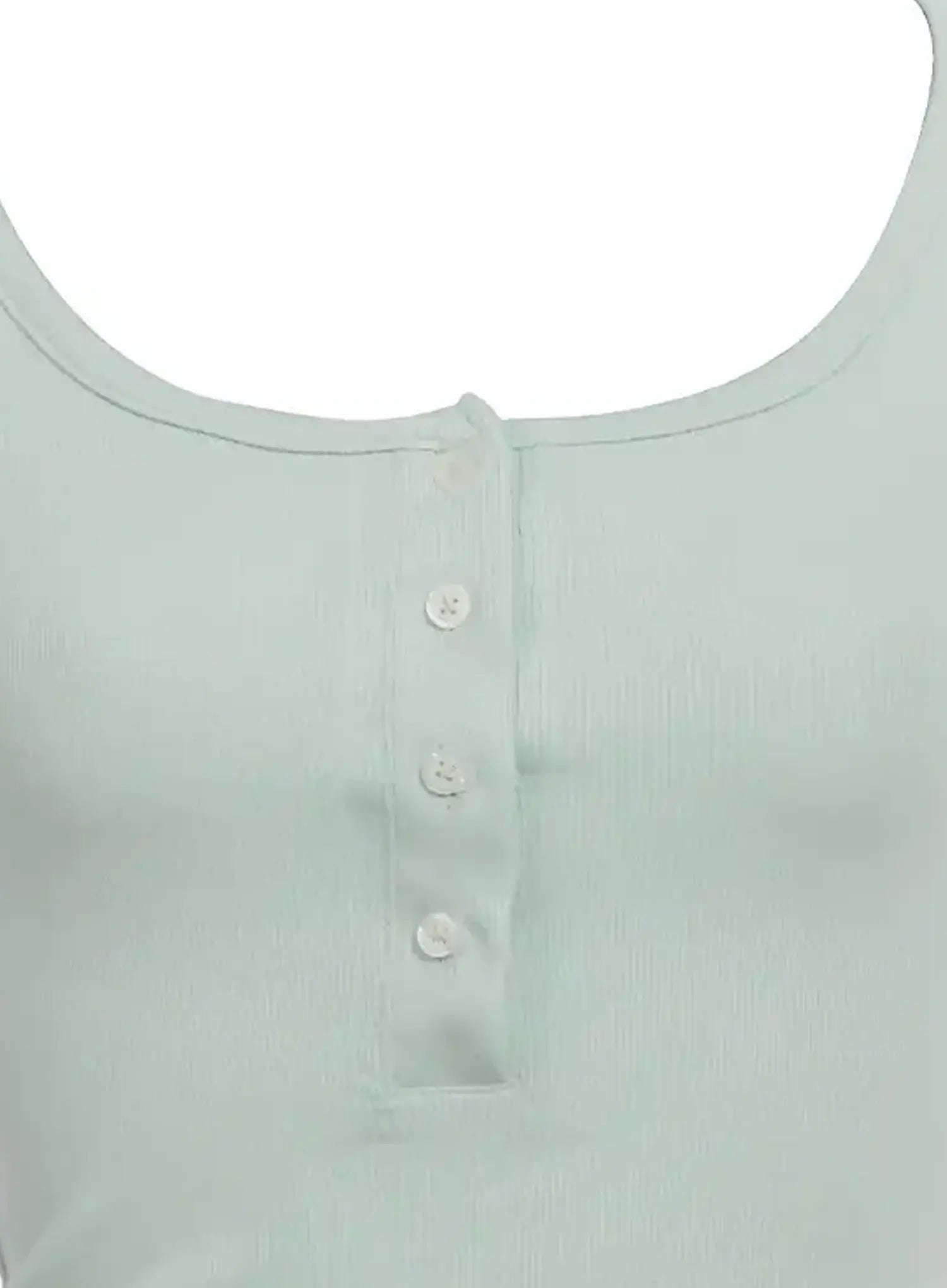 Buttoned Scoop-Neck Crop Top IC503