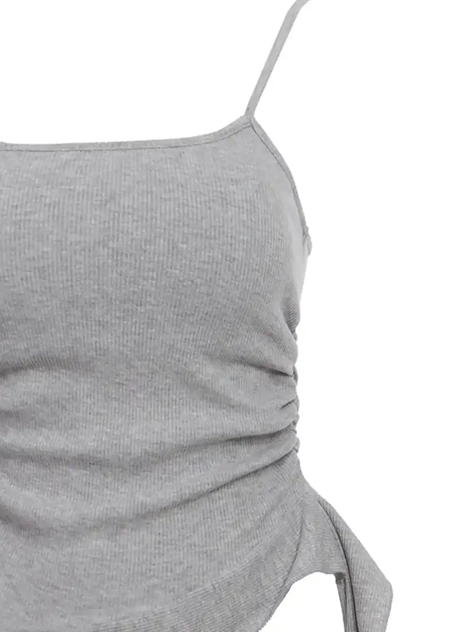 Asymmetric Frill Long Tank Top IC503