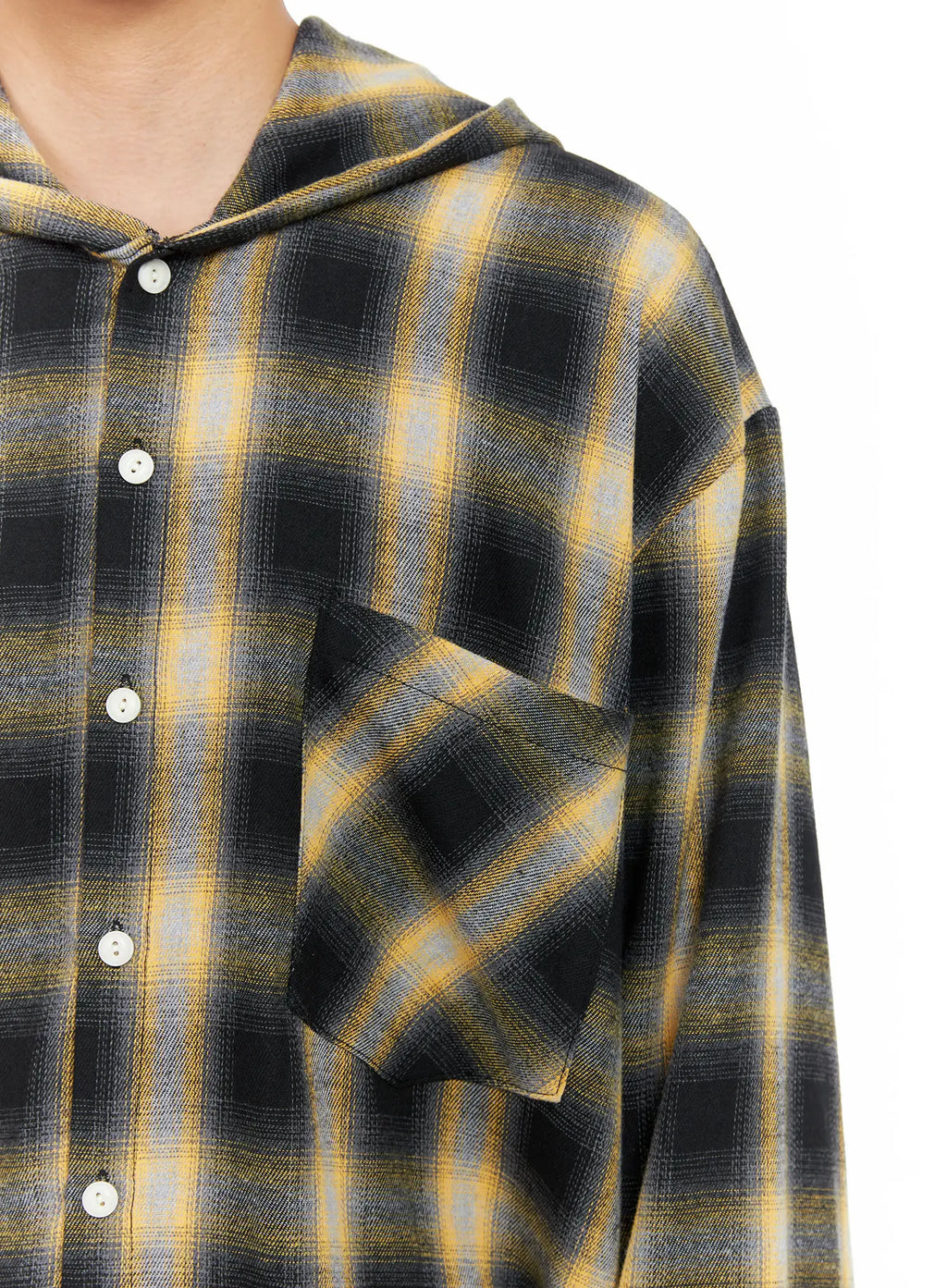 Men's Plaid Flannel Hooded Shirt IG529
