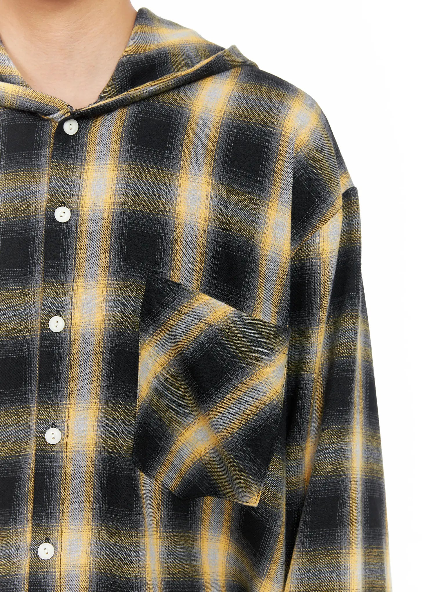 Men's Plaid Flannel Hooded Shirt IG529