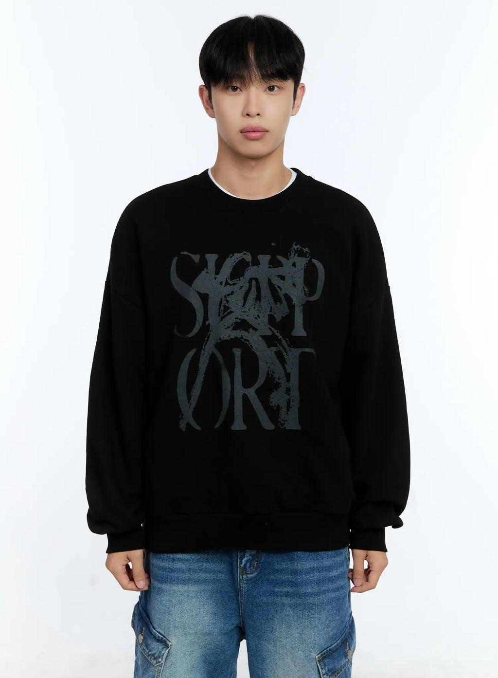 Men's Grunge Graphic Sweatshirt IG515