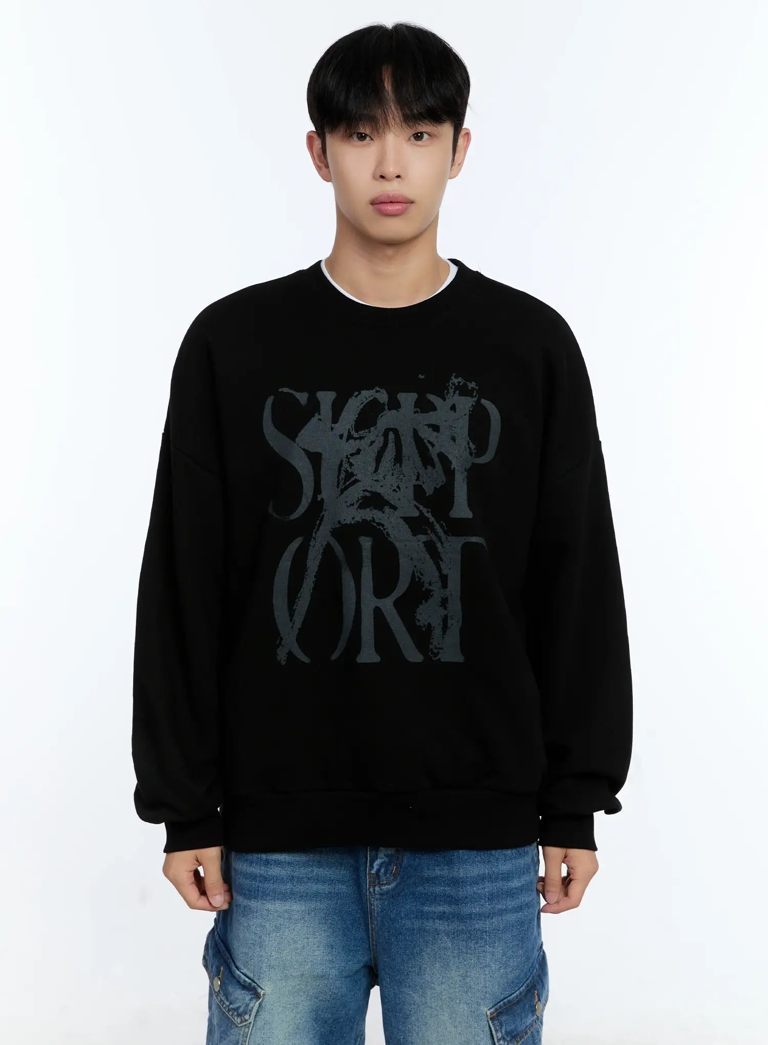 Men's Grunge Graphic Sweatshirt IG515