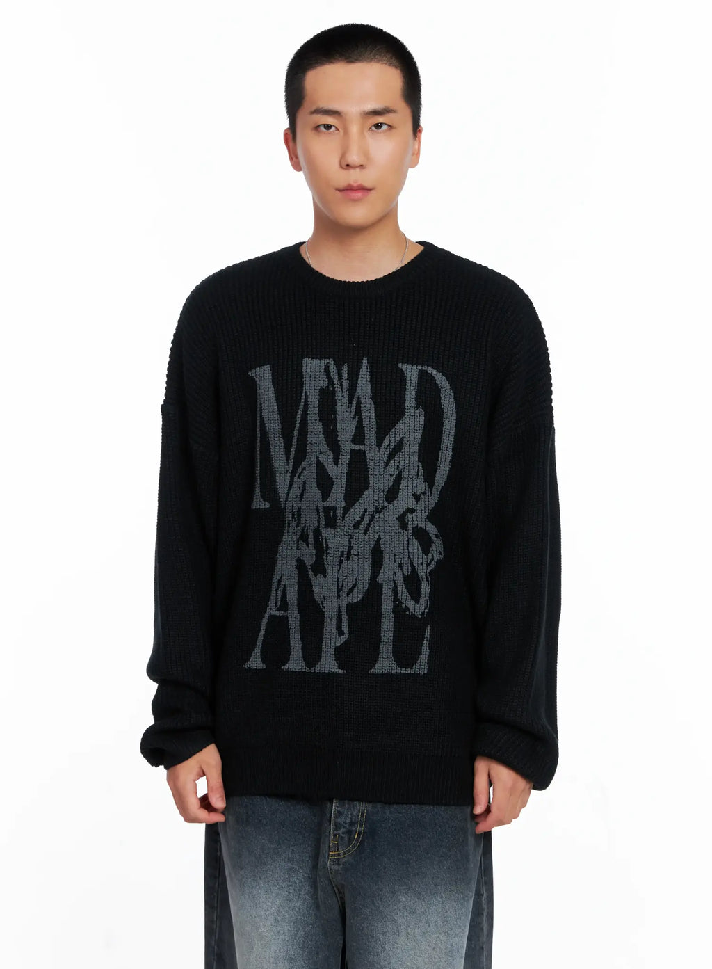 Men's Graphic Knit Sweater IS509