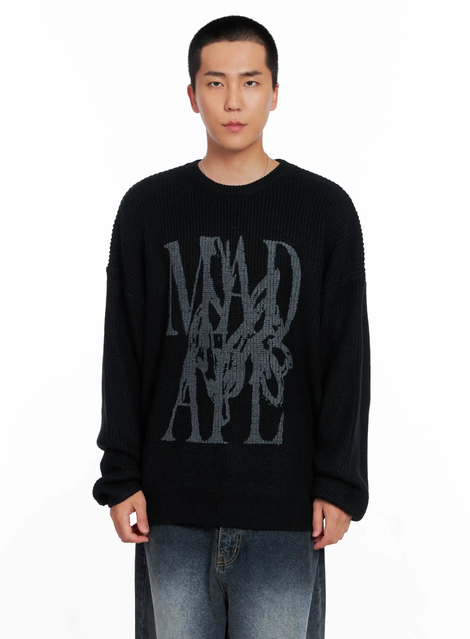 Men's Graphic Knit Sweater IS509