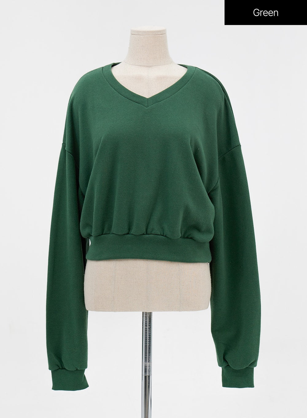 Basic V-Neck Cropped Sweatshirt IG24