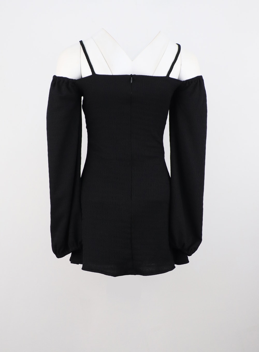 Off-Shoulder Shirred Mini Dress IS301