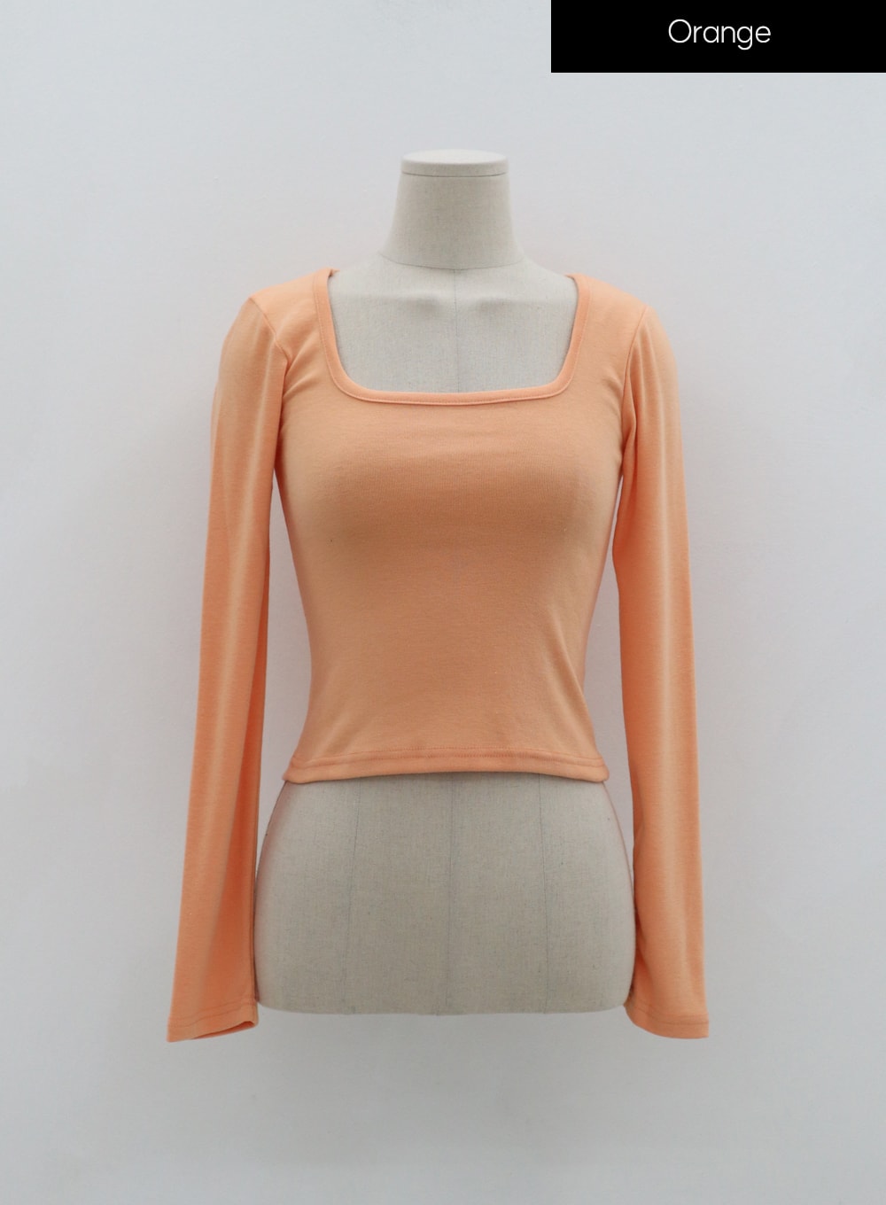 Square Neck Crop Long Sleeve T-Shirt IS05