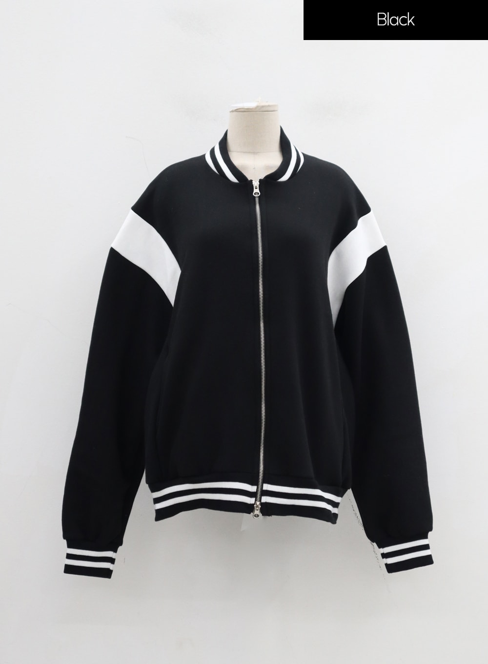 Plus Two Color Zipper Sweatshirt ID27