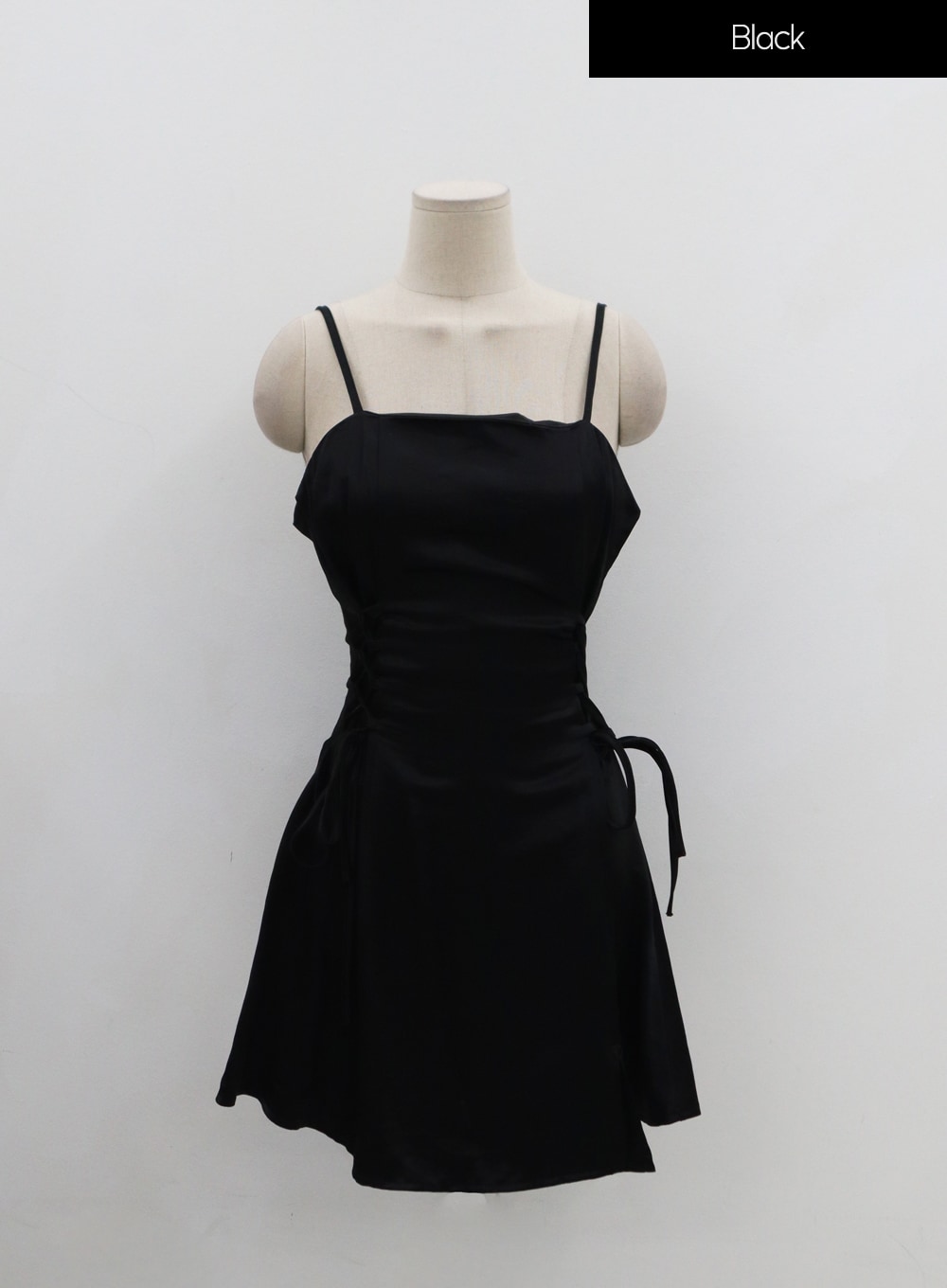 Silky Satin Cross Waist Tie Thin Strap Mini Dress IO27