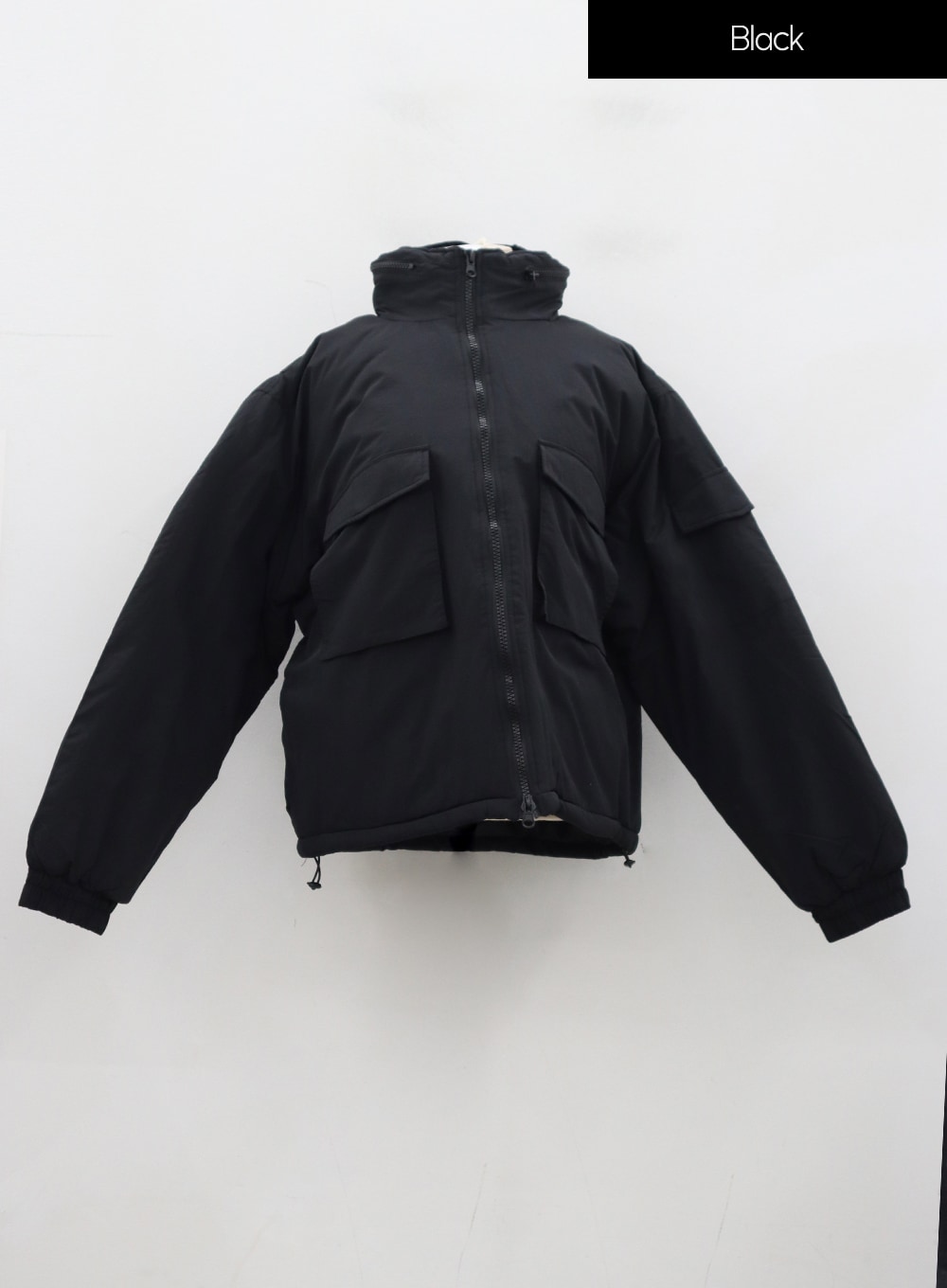 Plus Twin Front Pocket Hoodie Puffer Jacket ID27