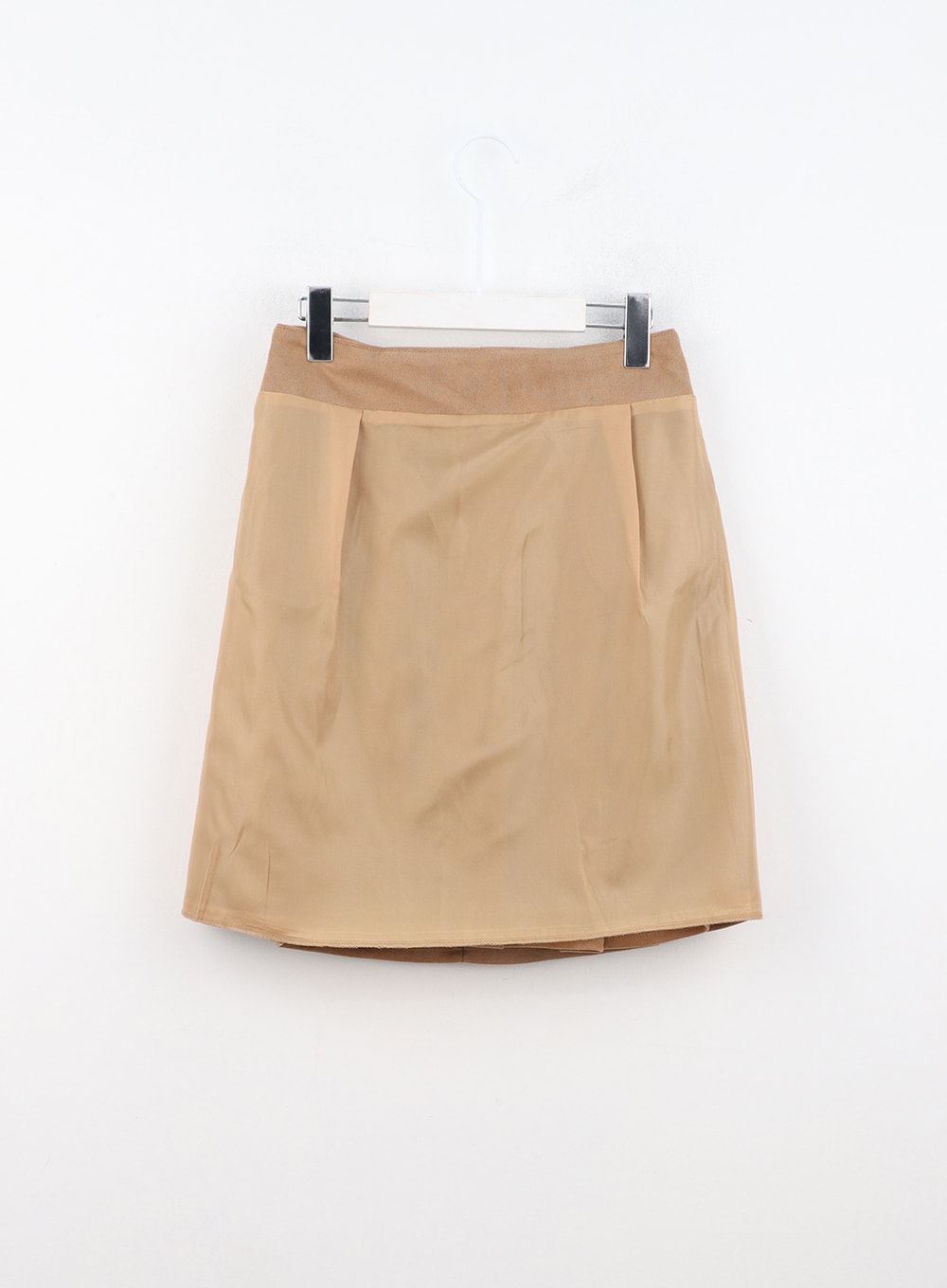 Suede Pleated Midi Skirt IN310