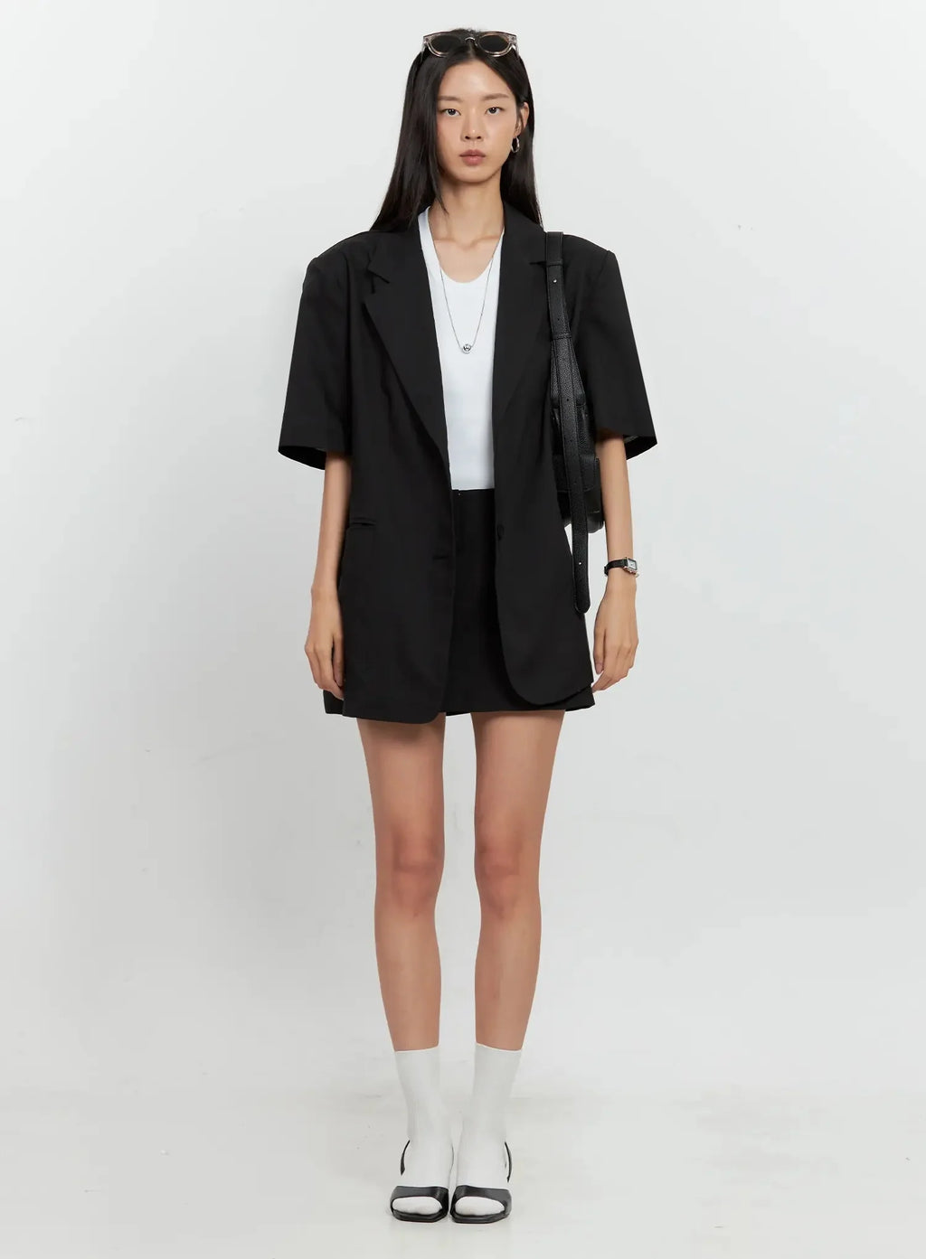 Boxy Short-Sleeve Blazer IL528