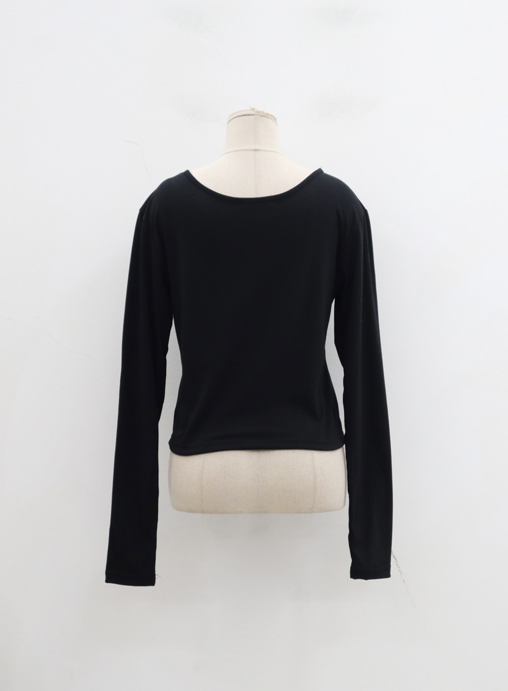 Plus U-Neck Long Sleeve Cropped Top ID27