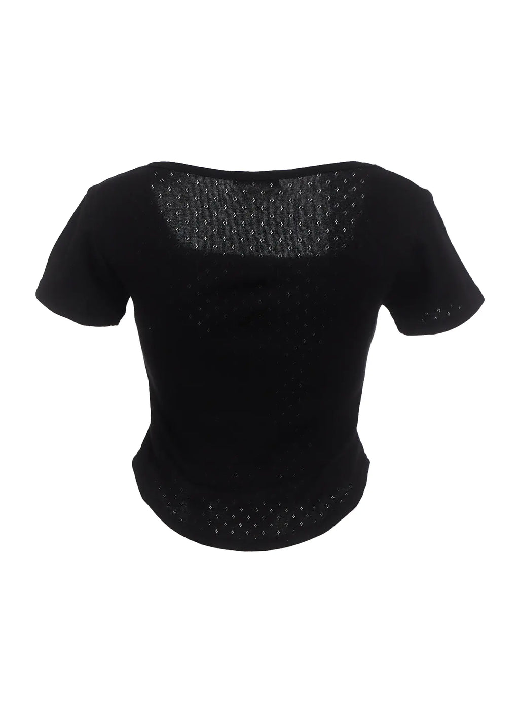Punched Square-Neck Short-Sleeve Tee IC503