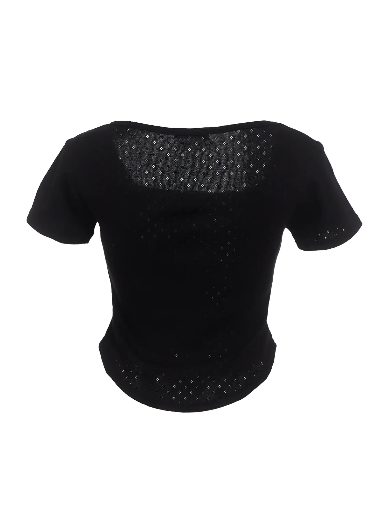 Punched Square-Neck Short-Sleeve Tee IC503