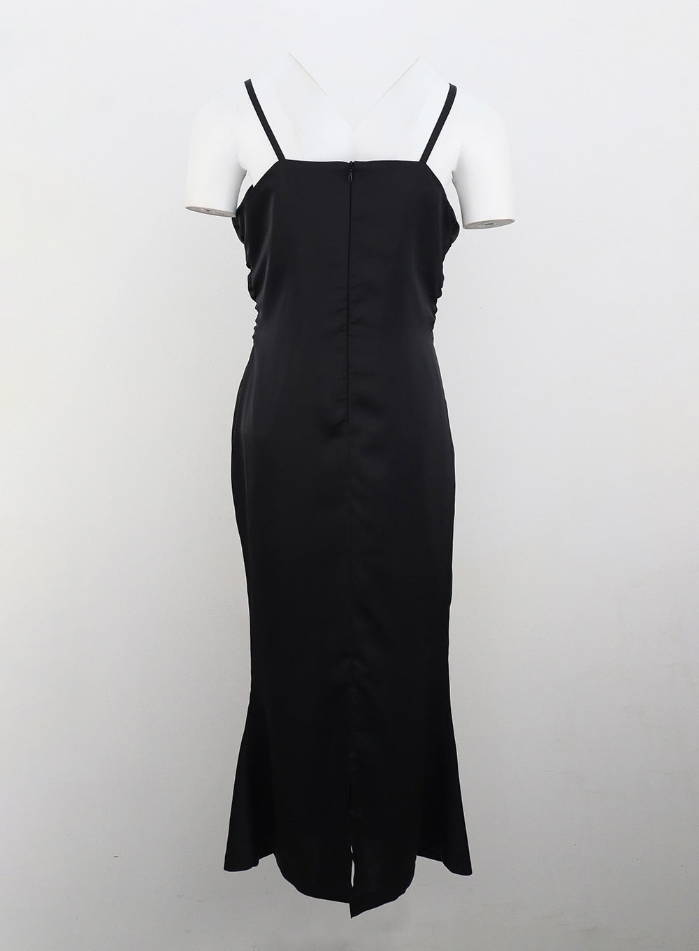 Cross Bust Satin Maxi Dress IU326