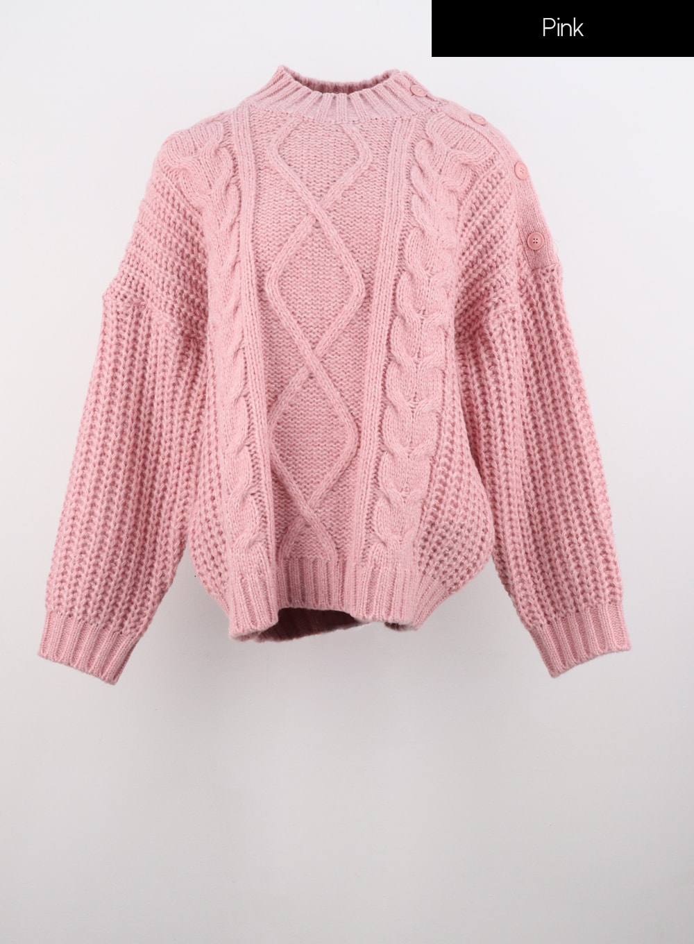 Cable Knit Buttoned Sweater IS301