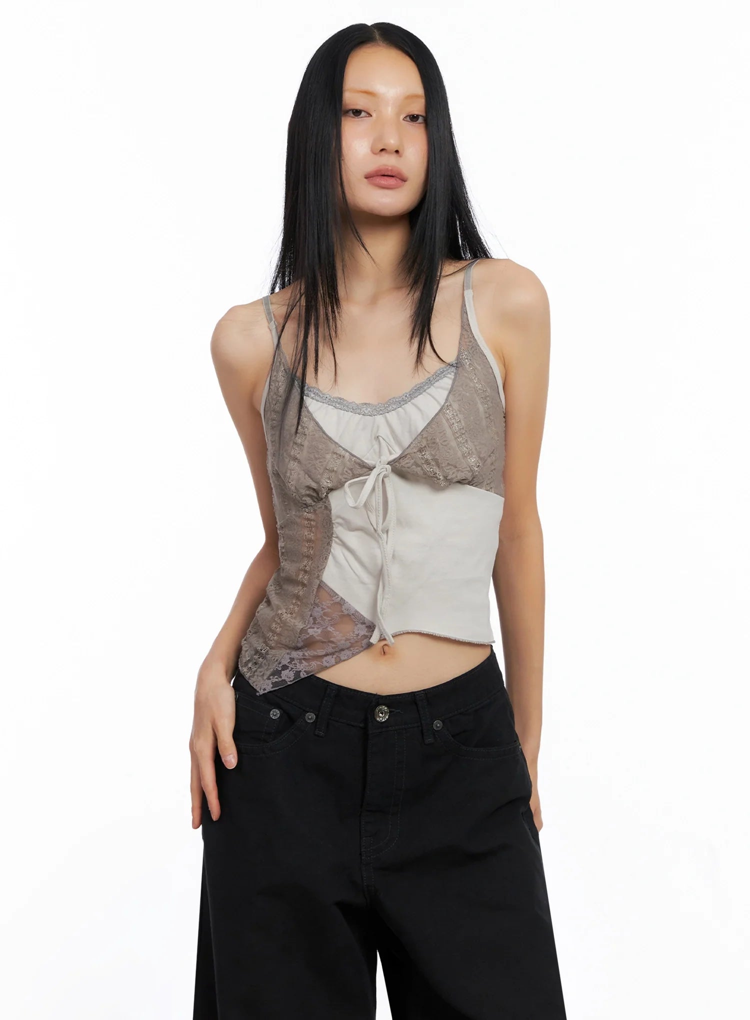 Two-Tone Lace Tank Top CO516