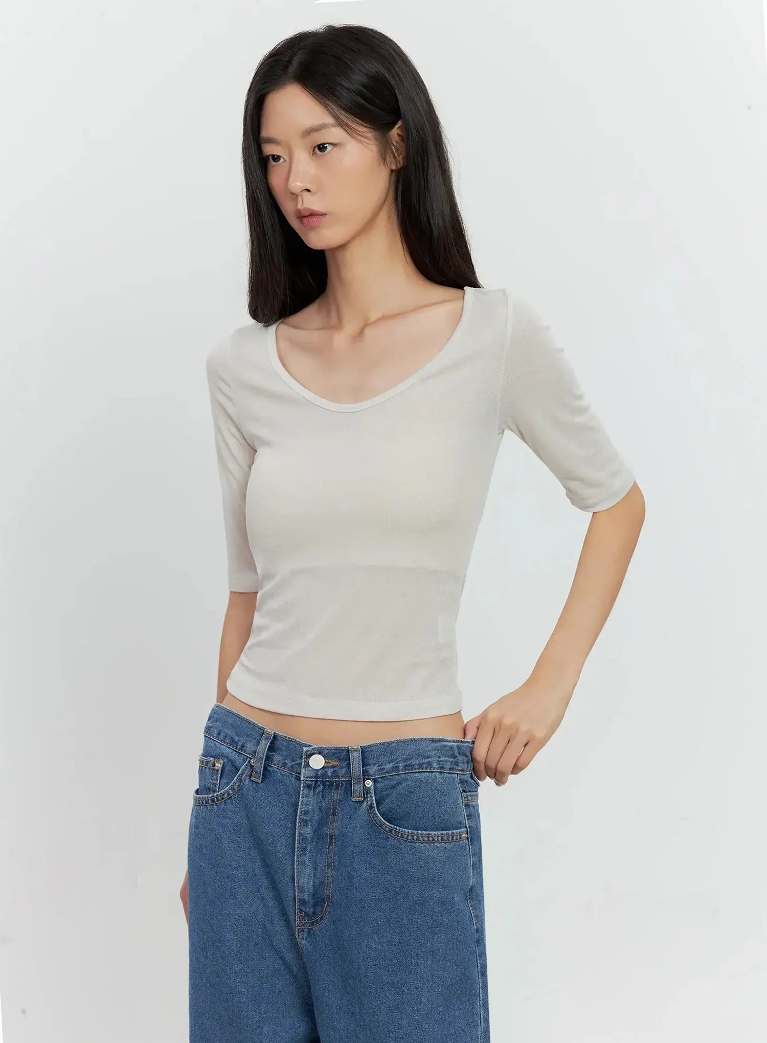 Basic 3/4-Sleeve Top IL528