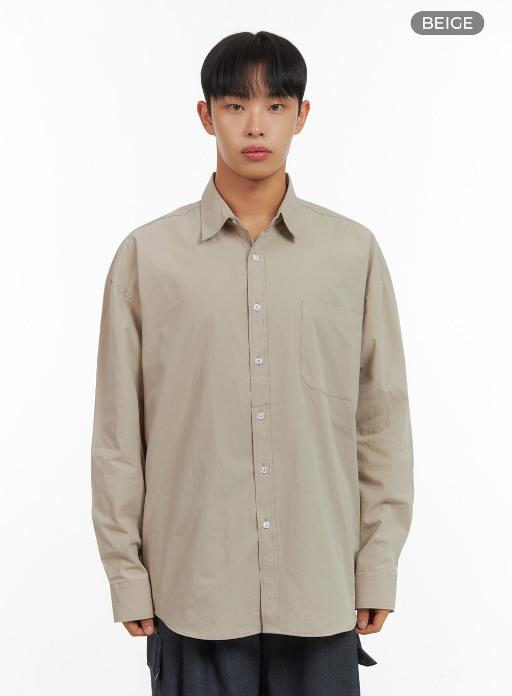 Men's Oversized Basic Cotton Shirt IS419